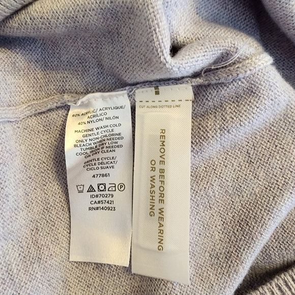 NEW Loft Mock Neck Sweater Heather Lilac Ruffle Cuffs Preppy Fall Winter Comfy - Picture 8 of 13